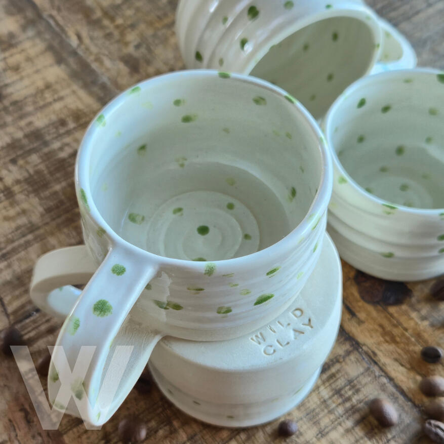 Green Speckled mugs