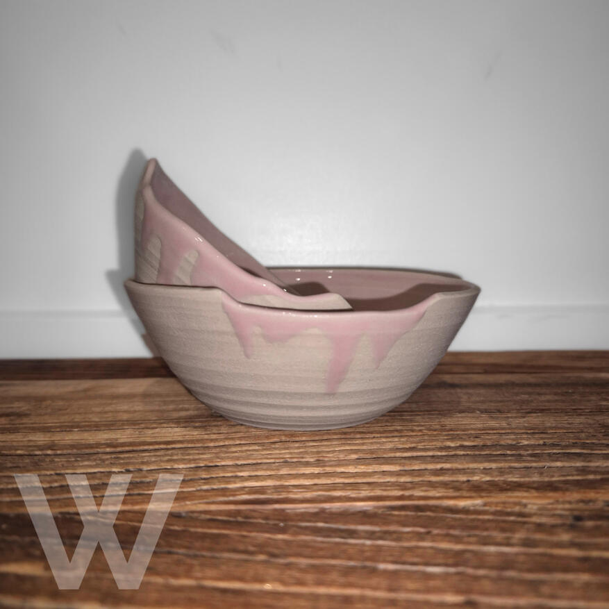 Pink Drip Bowls