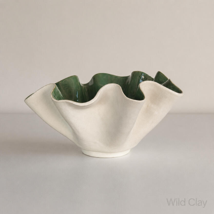 Waffle Bowl Green Preorder A statement piece for your table, no two are the same.