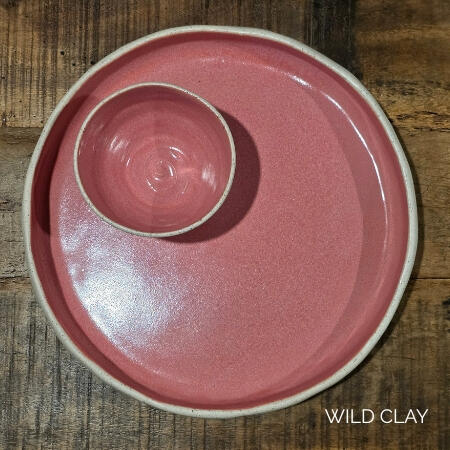 Serving Platter Set - Rhubarb Speckle $82.00 | Preorder Platter (26cm) Bowl (9.5cm W x 6cm H)